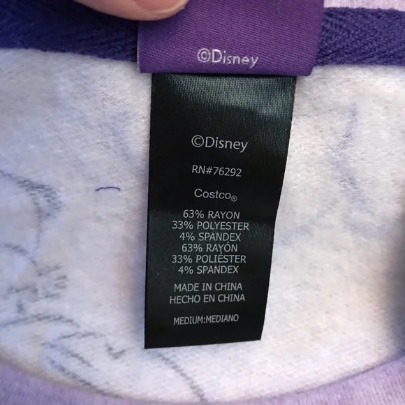 Disney Stitch Long Sleeve Lounge Top Sleepwear NEW Women Medium Oversized Purple - Picture 11 of 13